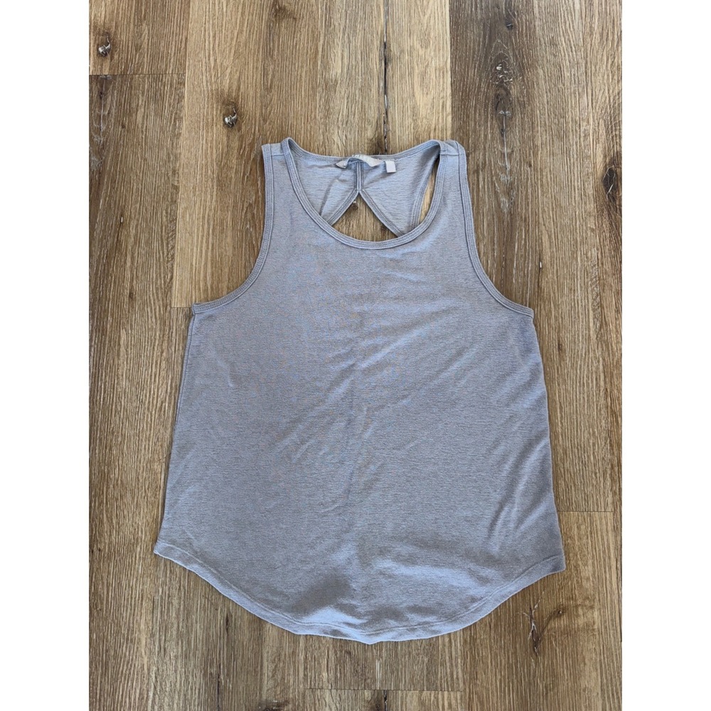 Athleta Tank Top Womens Small Gray Keyhole Back Heathered Activewear Yoga Shirt